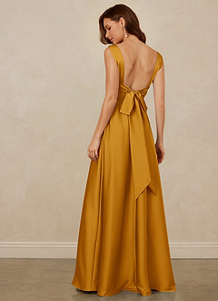 Christian Siriano Bridal for Azazie 1001 Bridesmaid Dresses Butterscotch A-Line Sweetheart Neckline Stretch Satin Dress image5