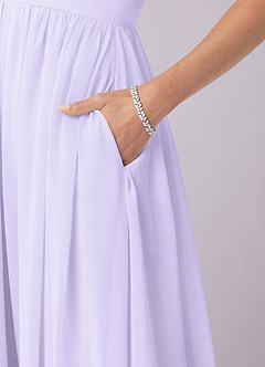 Barbie ♥ Azazie Bridesmaid Dresses Lilac A-Line Corset Chiffon Dress image8