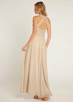 Azazie Claudia Bridesmaid Dresses Champagne A-Line Sweetheart Neckline Chiffon Dress image4