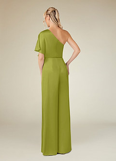 Azazie Hagretta Mother of the Bride Dresses Lemongrass Jumpsuit/Pantsuit Stretch Satin Dress image2