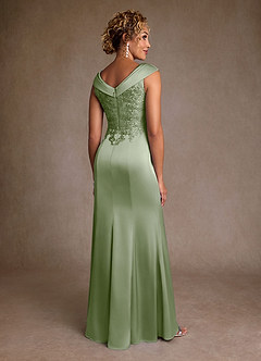 Azazie Santa Monica Mother of the Bride Dresses Dusty Sage A-Line Lace Dress image2