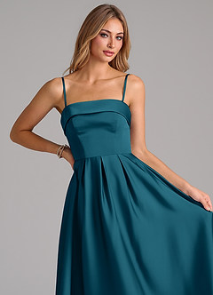 Azazie Lucienne Suknie dla druhen Linia A Pofałdowany Satyna elastyczna Długość kostki Sukienka image2