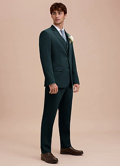 front Ethan Navy Blue Refined Weave 3-piece Suit