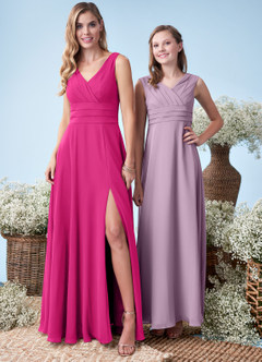 Azazie Bianca Bridesmaid Dresses A-Line Pleated Chiffon Floor-Length Dress image10