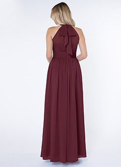 Azazie Iman Bridesmaid Dresses Cabernet A-Line A-Line Ruched Chiffon Dress image2
