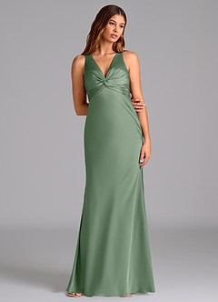 Azazie Hati Brudtärnklänningar Klä av Sjöjungfru i Stretch Satin Matcha image3