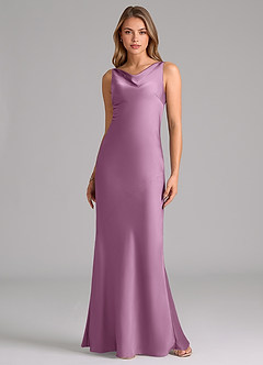 Azazie Allettie Bridesmaid Dresses Wisteria Mermaid Stretch Satin Dress image6