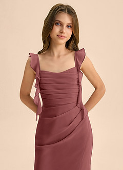 Azazie Jessamine Junior Amethyst Mermaid Sweetheart Neckline Chiffon Dress image7