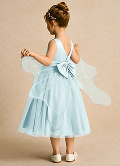 Azazie Pear Robe Demoiselle D'honneur Fillette Robe Princesse en Tulle Arc Verre De Mer image5