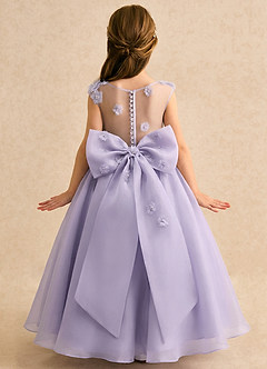 Azazie Mimie Flower Girl Dresses Lavender Ball-Gown Sweetheart Neckline Organza Dress image2