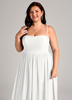 Azazie Calianna Bridesmaid Dresses White A-Line Off the Shoulder Chiffon Convertible Dress image11