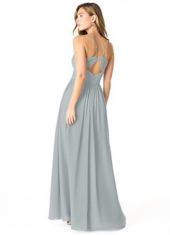 Azazie Cora Bridesmaid Dresses Dolphin Grey A-Line Pleated Chiffon Dress image4