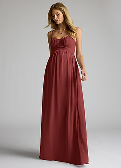 Azazie Llana Maternity Bridesmaid Dresses A-Line Chiffon Floor-Length Dress image3