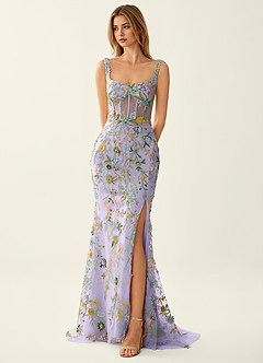 Posey Lilac Lace Mermaid Prom Dress image3
