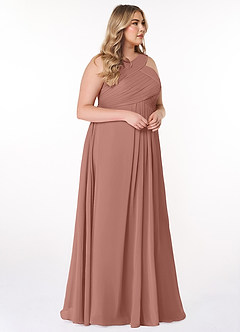 Azazie Kaleigh Bridesmaid Dresses Cedar Rose A-Line Pleated Chiffon Dress image10
