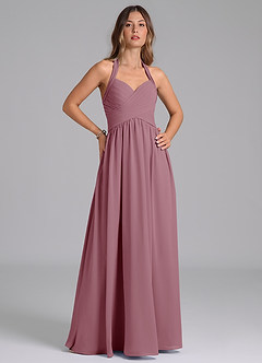 Azazie Darlyn Bridesmaid Dresses Vintage Mauve A-Line Pleated Chiffon Dress image4