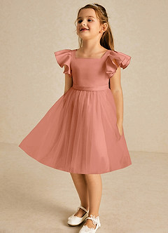 Azazie Kaeya Flower Girl Dresses MAI TAI A-Line Bow Tulle Dress image4