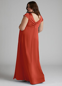 Azazie Allessia Maternity Bridesmaid Dresses A-Line Pleated Stretch Satin Floor-Length Dress image9