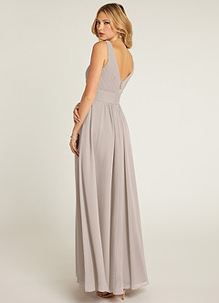 Azazie Pierrette Bridesmaid Dresses Frost A-Line Pleated Chiffon Dress image4