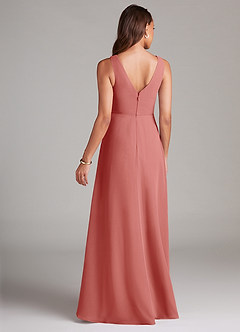 Azazie Nelly At-home Try On Dresses Agave A-Line Pleated Chiffon Dress image5