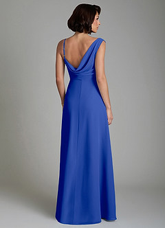 Azazie True Bridesmaid Dresses Royal Blue A-Line Pleated Chiffon Dress image2