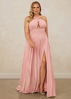 Christian Siriano Bridal for Azazie 1009 Bridesmaid Dresses Rosette A-Line Pleated Chiffon Dress image9