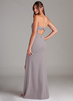 Azazie Leonis Jurken voor bruidsmeisjes Converteerbaar Jurk van Stretch crêpe met Kolom Strapless Schemering image3