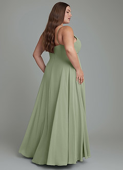 Azazie Amani Bridesmaid Dresses Pistachio A-Line Pleated Chiffon Dress image8