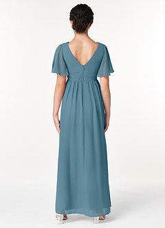 Azazie Temeka Junior Bermuda A-Line Pleated Chiffon Dress image2