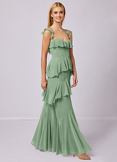 Barbie ♥ Azazie Bridesmaid Dresses Matcha A-Line Sweetheart Neckline Chiffon Dress image4