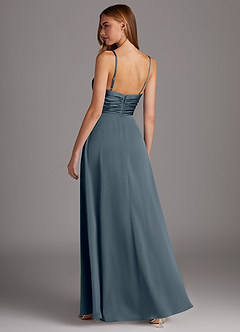 Azazie Jenna Bridesmaid Dresses Twilight A-Line Pleated Stretch Satin Dress image4