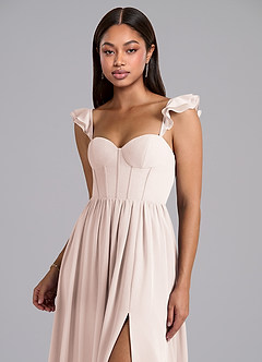 Azazie Denisse Bridesmaid Dresses Rose Petal A-Line Ruched Chiffon Dress image6