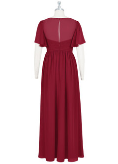 Azazie Verna Abiti da damigella d'onore premaman Abito A-Line Increspato con Scollo a V Chiffon Floor-Length image8