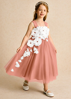 Azazie Dovey Abiti da Ragazza di Fiori Abito Principessa in Tulle Fiocco Più Tagliato image6