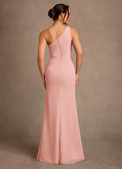 Azazie Floy Mother of the Bride Dresses Rosette Sheath One Shoulder Chiffon Dress image3