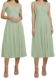 Azazie Vicenta Final Sale Vintage Mauve A-Line Off the Shoulder Chiffon Convertible Dress image6