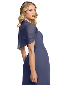 Azazie Zia Bridesmaid Dresses Stormy Sheath Side Slit Chiffon Convertible Dress image6