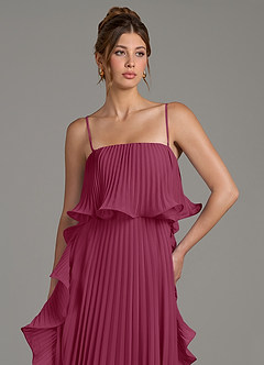 Azazie Alexia Bridesmaid Dresses Mulberry A-Line Ruched Chiffon Dress image2
