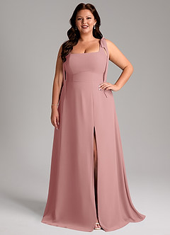Azazie Debra Abiti da Damigella Abito Convertibile A-Line in Chiffon Con Tasche Rosa Polverosa image8