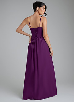 Azazie Alisha Bridesmaid Dresses Grape A-Line Corset Chiffon Dress image9