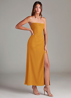 Azazie Leonis Bridesmaid Dresses Butterscotch Mermaid Strapless Chiffon Convertible Dress image8