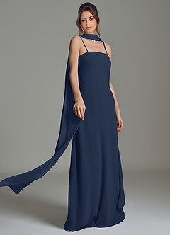 Azazie Ilana Bridesmaid Dresses Dark Navy A-Line Strapless Chiffon Dress image7