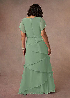 Azazie OHara Mother of the Bride Dresses Matcha A-Line V-Neck Chiffon Dress image23