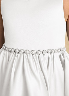 Azazie Julietta Robe Demoiselle D'honneur Fillette Robe Princesse en Tulle Convertible Blanc image10