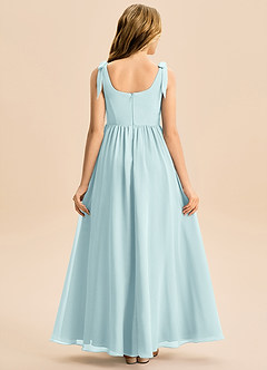 Azazie Delia Junior Abito A-Line in Chiffon Fiocco Sea Glass image6