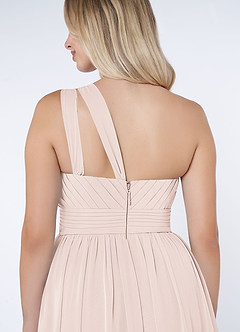 Azazie Molly Bridesmaid Dresses A-Line One Shoulder Chiffon Floor-Length Dress image6