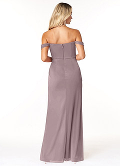 Azazie Tessa Vestidos de damas de honor Vestido de Atardecer de Malla de Corte Recto Convertible con Cariño Fuera Del Hombro image6