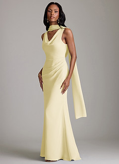 Azazie Linelle Essayer des robes à la maison Robe Sirène en Mousseline de soie Plissée Bourgogne image4