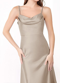 Azazie Alaija Bridesmaid Dresses Frost Mermaid Side Slit Stretch Satin Dress image5
