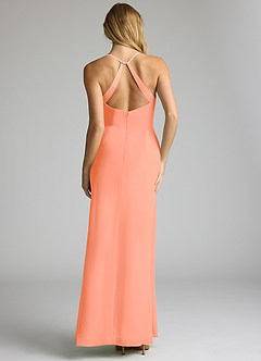 Azazie Becca Bridesmaid Dresses Sunset Sheath V-Neck Chiffon Dress image5